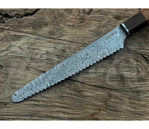 Handmade Damascus Steel Bread Knife